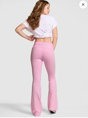 PINK X LOVESHACKFANCY ALL-DAY COTTON FOLDOVER FLARE
LEGGINGS